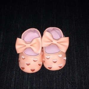 Mary Jane infant shoes (Peach/blush)